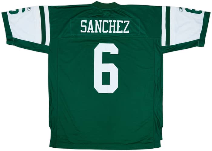 2009-11 New York Jets Sanchez #6 Reebok Premier Home Jersey - 7/10 - (XXL)