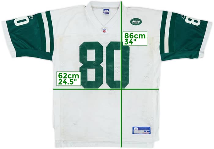 2002-04 New York Jets Chrebet #80 Reebok On Field Away Jersey - 6/10 - (XL)