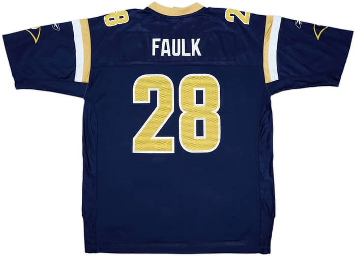 2002-04 St Louis Rams Faulk #28 Reebok On Field Home Jersey - 6/10 - (XL)
