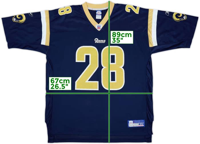 2002-04 St Louis Rams Faulk #28 Reebok On Field Home Jersey - 6/10 - (XL)