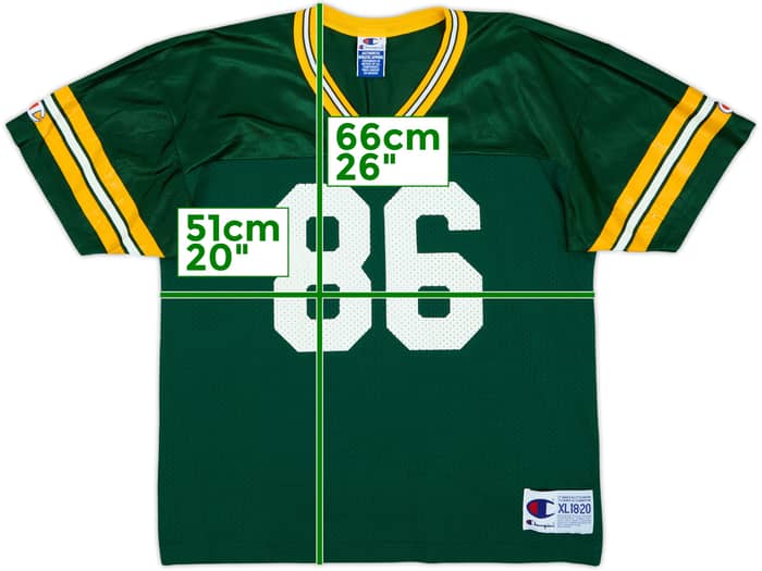 1997-00 Green Bay Packers Freeman #86 Champion Home Jersey - 8/10 - (XL.Boys)