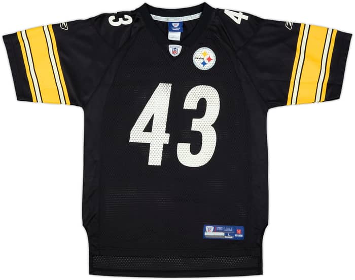 2008-11 Pittsburgh Steelers Polamalu #43 Reebok On Field Home Jersey - 8/10 - (L.Boys)
