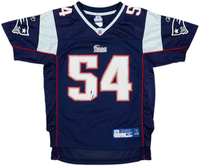 2005-06 New England Patriots Bruschi #54 Reebok On Field Home Jersey - 5/10 - (M.Boys)