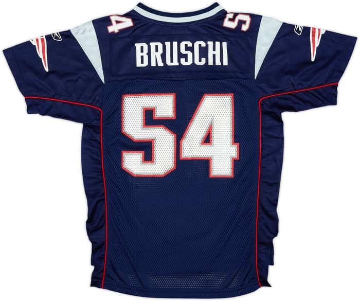2005-06 New England Patriots Bruschi #54 Reebok On Field Home Jersey - 5/10 - (M.Boys)