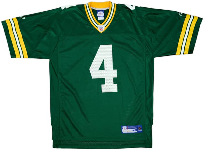 2005-06 Green Bay Packers Favre #4 Reebok On Field Home Jersey - 9/10 - (L)