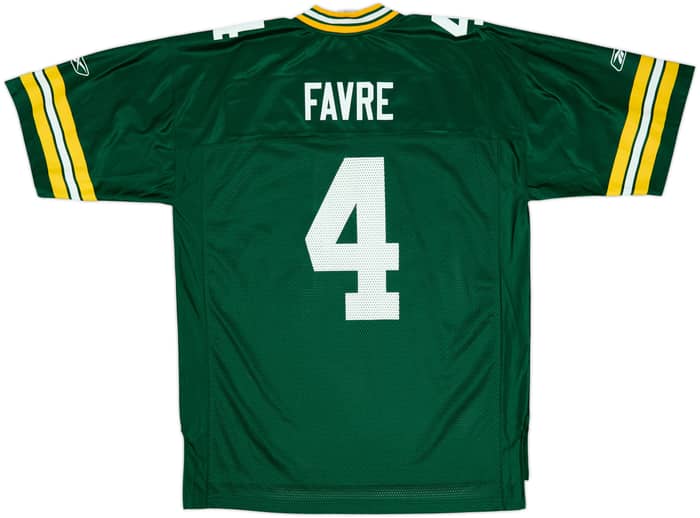 2005-06 Green Bay Packers Favre #4 Reebok On Field Home Jersey - 9/10 - (L)