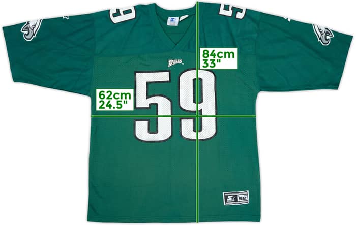 1996-98 Philadelphia Eagles Mamula #59 Starter Home Jersey - 8/10 - (XL)