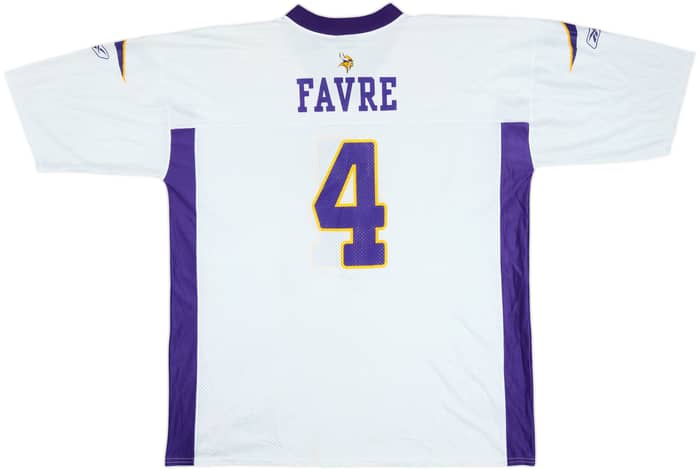 2009-10 Minnesota Vikings Favre #4 Reebok Replica Away Jersey - 8/10 - (XXL)