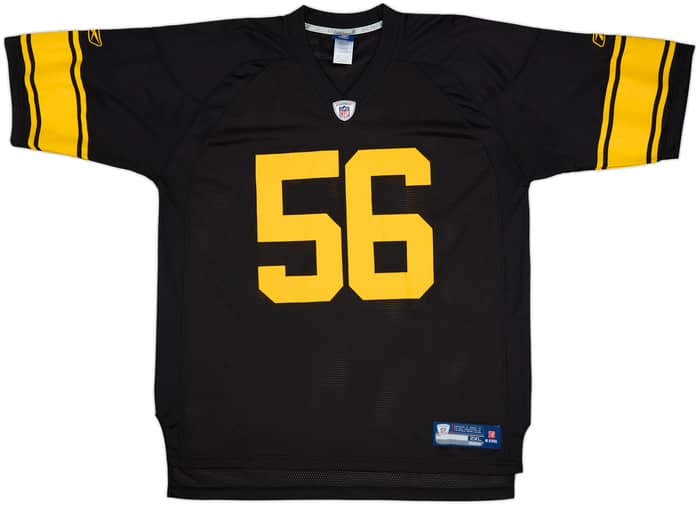 2008-11 Pittsburgh Steelers Woodley #56 Reebok On Field Alternate Jersey - 9/10 - (XXL)