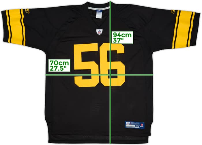 2008-11 Pittsburgh Steelers Woodley #56 Reebok On Field Alternate Jersey - 9/10 - (XXL)