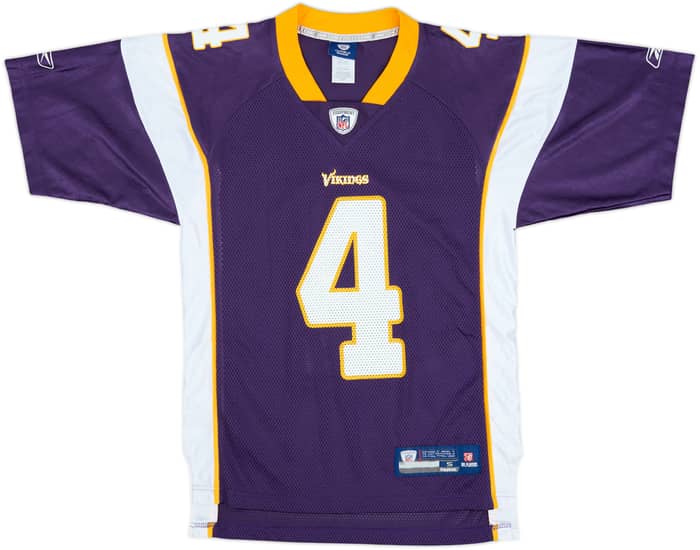 2009-10 Minnesota Vikings Favre #4 Reebok On Field Home Jersey - 9/10 - (S)