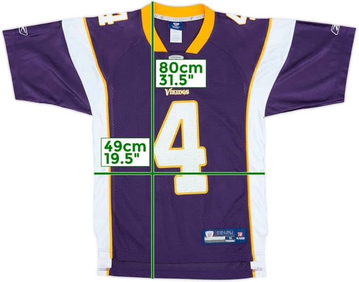 2009-10 Minnesota Vikings Favre #4 Reebok On Field Home Jersey - 9/10 - (S)