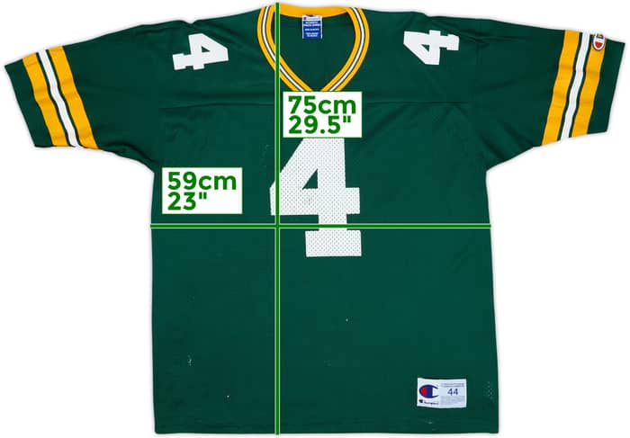 1997-99 Green Bay Packers Favre #4 Champion Home Jersey - 5/10 - (L)