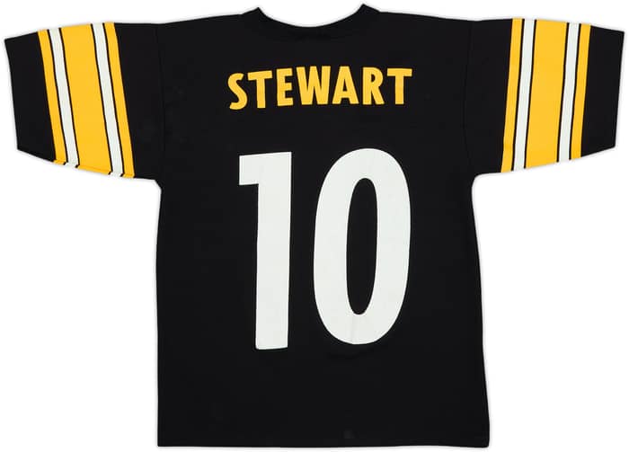 1997-99 Pittsburgh Steelers Stewart #10 Logo Athletic Home Jersey - 7/10 - (M.Boys)