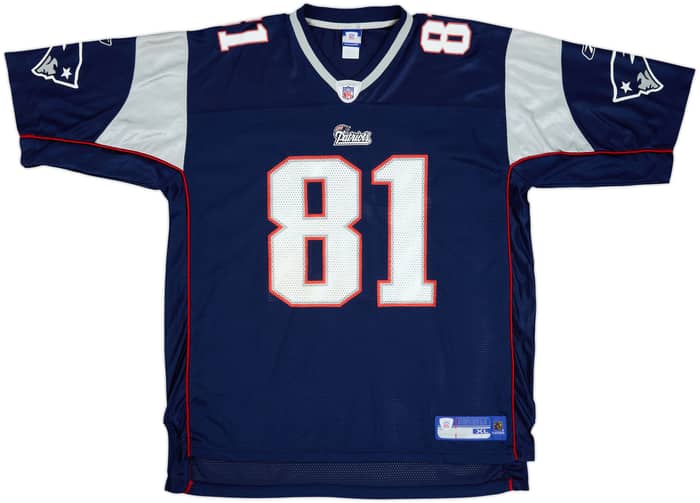 2005 New England Patriots B.Johnson #81 Reebok On Field Home Jersey - 9/10 - (XL)