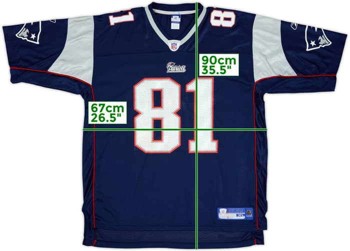 2005 New England Patriots B.Johnson #81 Reebok On Field Home Jersey - 9/10 - (XL)