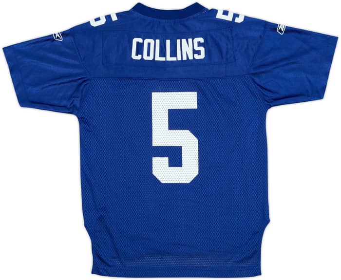 2003 New York Giants Collins #5 Reebok On Field Home Jersey - 8/10 - (M.Boys)