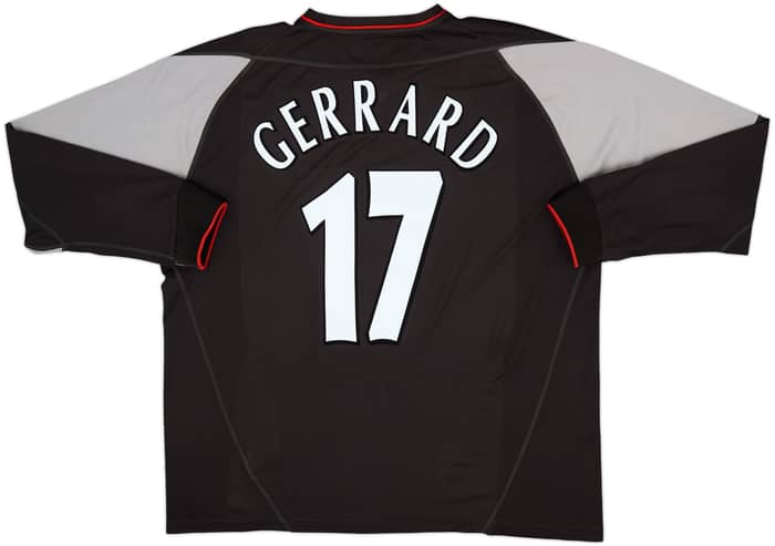 Camiseta de visitante L/S del Liverpool 2002-04 Gerrard #17 - 8/10 - (XL)