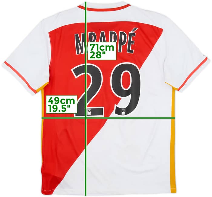 Camiseta de local del Monaco 2015-16 Mbappe #29 - 6/10 - (M)
