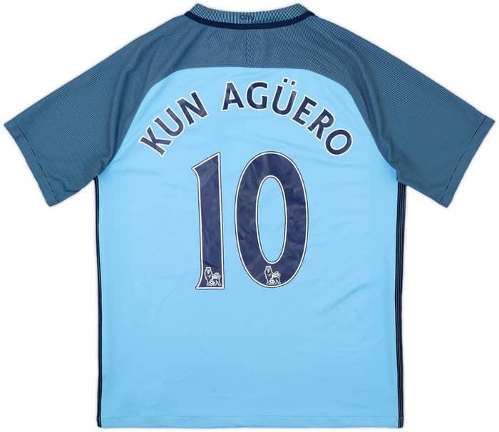 2016-17 Manchester City Home Shirt Kun Aguero #10 - 6/10 - (M)
