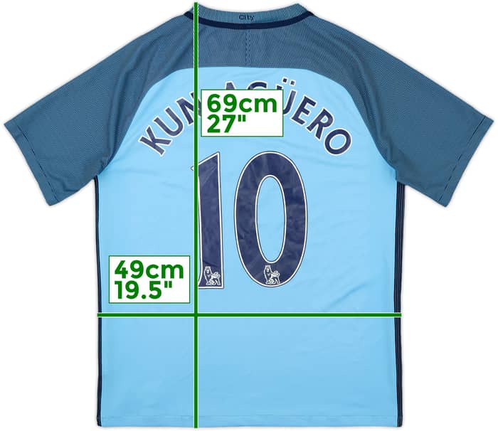 2016-17 Manchester City Home Shirt Kun Aguero #10 - 6/10 - (M)