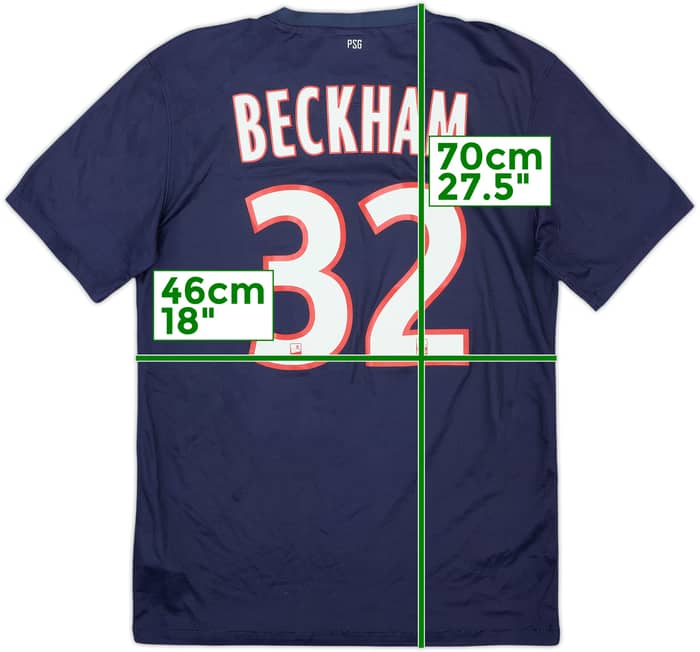 2012-13 Paris Saint-Germain Home Shirt Beckham #32 - 7/10 - (S)