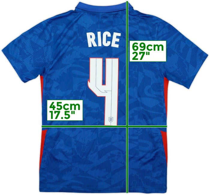 2020-21 England Away Shirt Rice #4 - 8/10 - (S)