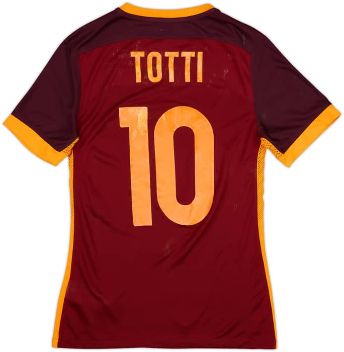 2015-16 Roma Authentic Home Shirt Totti #10 - 5/10 - (S)
