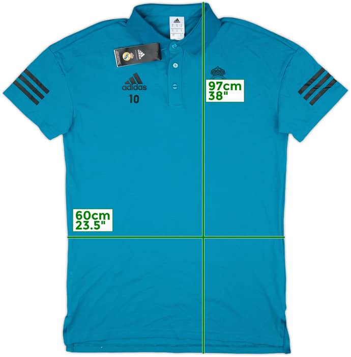 2017-18 Real Madrid adidas Player Issue Polo Shirt #10 (M)