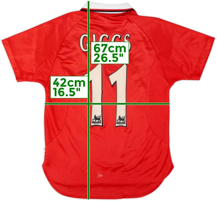 1997-00 Manchester United CL Shirt Giggs #11 - 7/10 - (L.Boys)