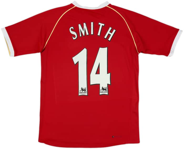 2006-07 Manchester United Home Shirt Smith #14 - 7/10 - (XL.Boys)