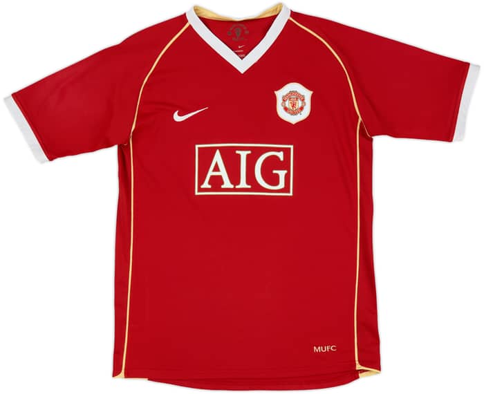2006-07 Manchester United Home Shirt Smith #14 - 7/10 - (XL.Boys)