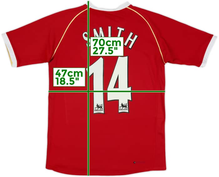 2006-07 Manchester United Home Shirt Smith #14 - 7/10 - (XL.Boys)