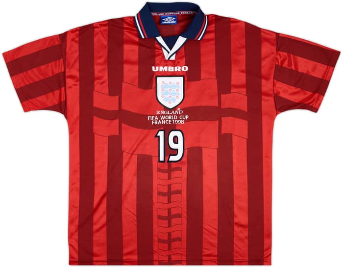 1997-99 England Away Shirt L.Ferdinand #19 - 6/10 - (L)