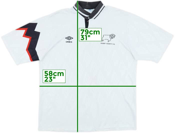 1991-93 Derby County Home Shirt - 6/10 - (XL)