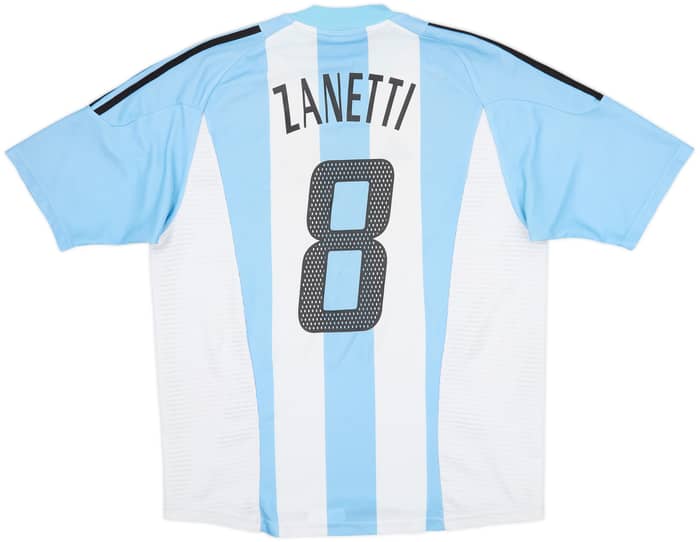 2002-04 Argentina Home Shirt Zanetti #8 - 6/10 - (XL)