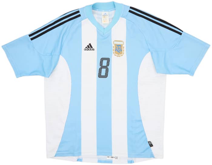 2002-04 Argentina Home Shirt Zanetti #8 - 6/10 - (XL)