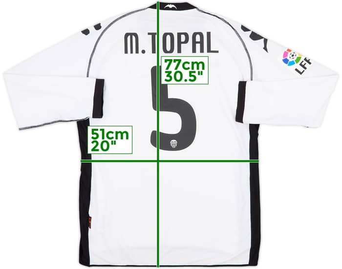 2010-11 Valencia Home L/S Shirt M. Topal #5 - 8/10 - (XL)