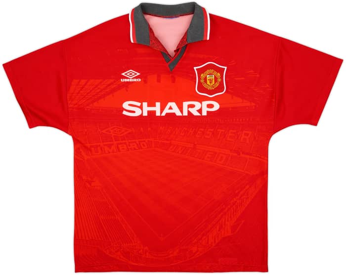 1994-96 Manchester United Home Shirt #9 - 7/10 - (L)