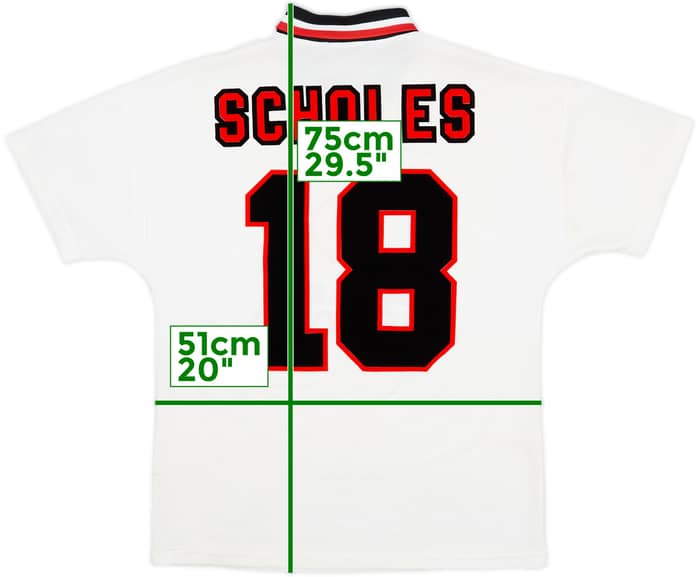 1996-97 Manchester United Away Shirt Scholes #18 - 8/10 - (M)