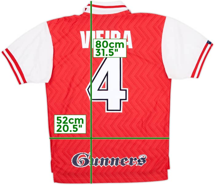 1996-98 Arsenal Home Shirt Vieira #4 - 9/10 - (M)