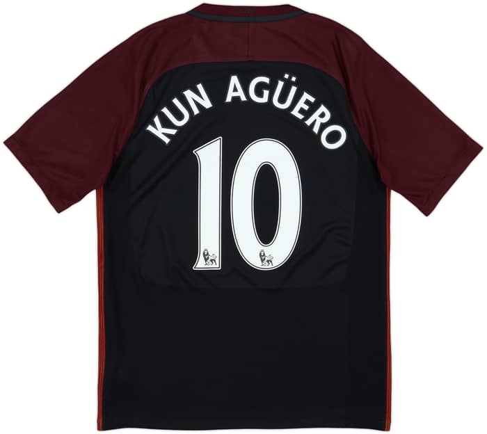 2016-17 Manchester City Away Shirt Kun Aguero #10 - 8/10 - (M)
