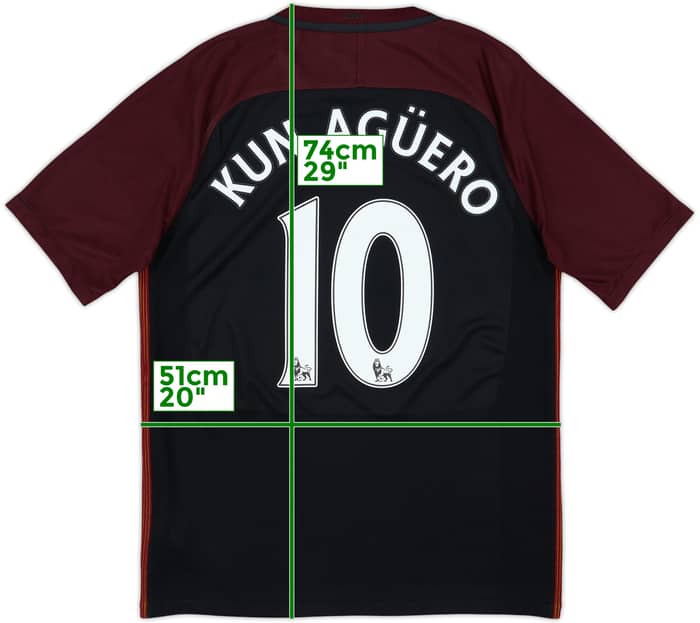 2016-17 Manchester City Away Shirt Kun Aguero #10 - 8/10 - (M)