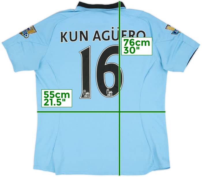 2012-13 Manchester City Home Shirt Kun Aguero #16 - 9/10 - (Women's XL)