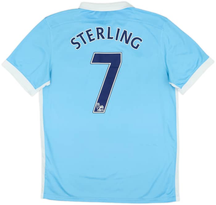 2015-16 Manchester City Home Shirt Sterling #7 - 9/10 - (M)