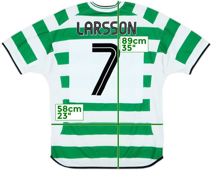2001-03 Celtic Home Shirt Larsson #7 - 5/10 - (L)