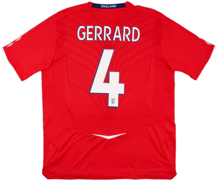 2008-10 England Away Shirt Gerrard #4 - 6/10 - (XL)