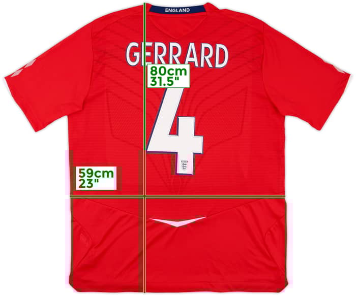 2008-10 England Away Shirt Gerrard #4 - 6/10 - (XL)