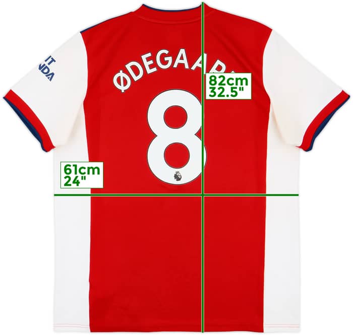 2021-22 Arsenal Home Shirt Odegaard #8 - 4/10 - (XL)