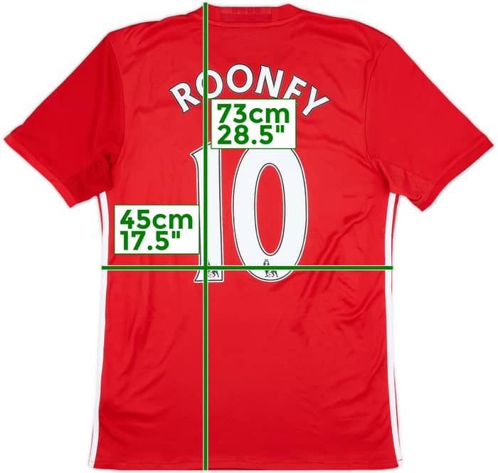 2016-17 Manchester United Home Shirt Rooney #10 - 7/10 - (S)